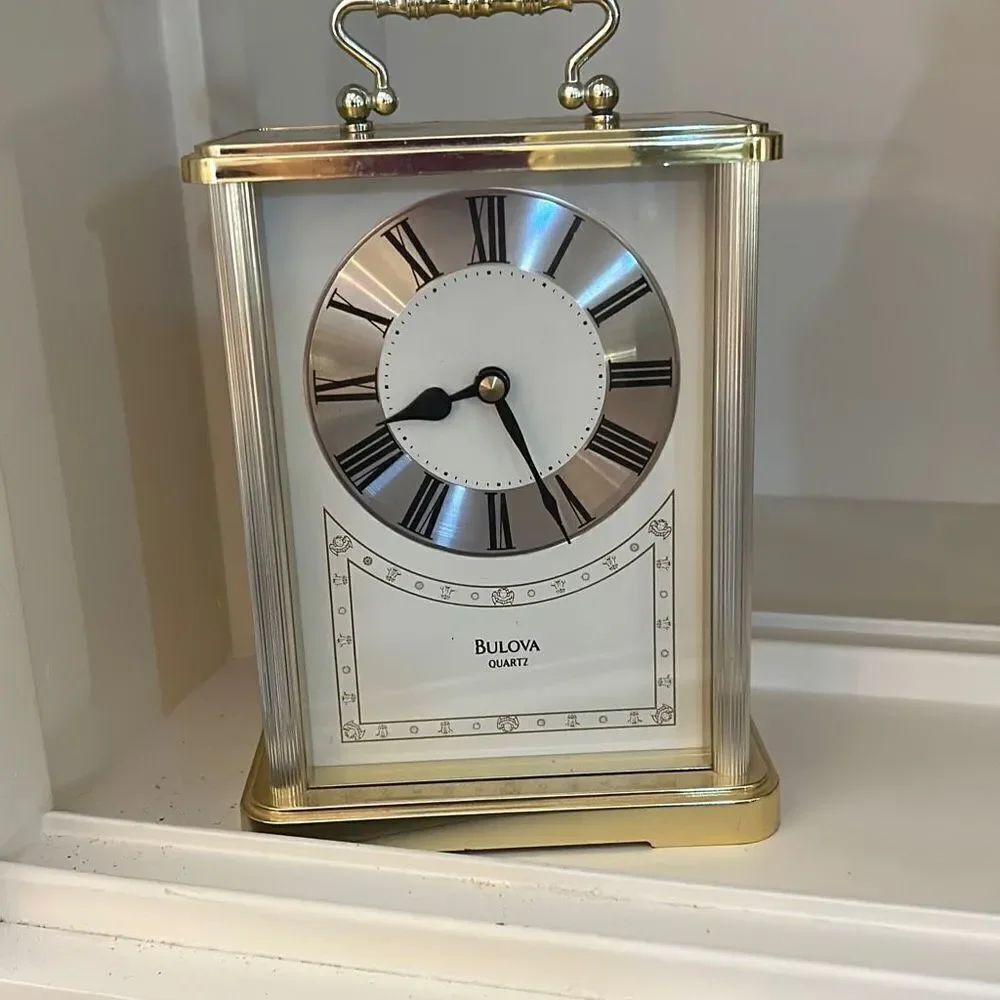 Bulova Gold Table Clock